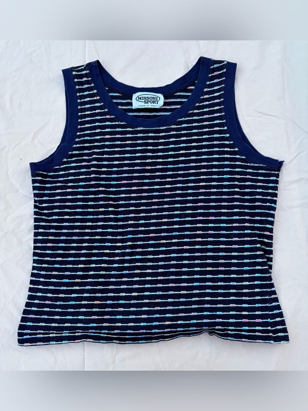 Vintage Missoni Sport Striped Tank Top, 80s 90s Sporty Streetwear